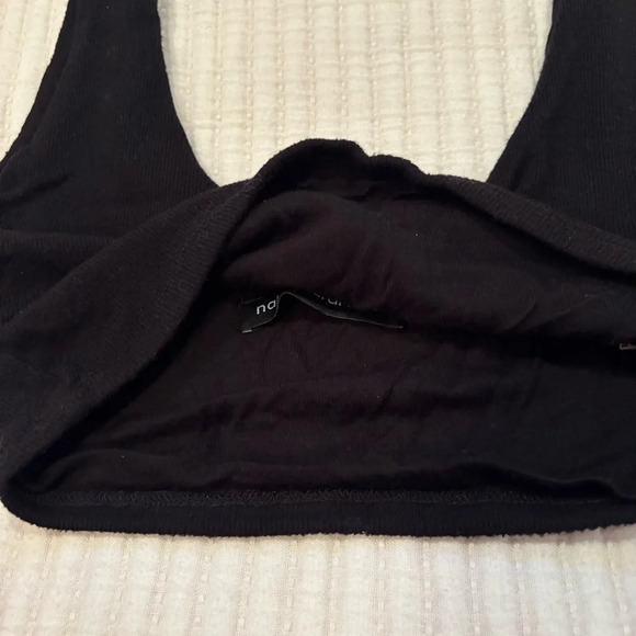 Naked Wardrobe Black Knit Double Lined Womens Bralette Size Small - Picture 8 of 8